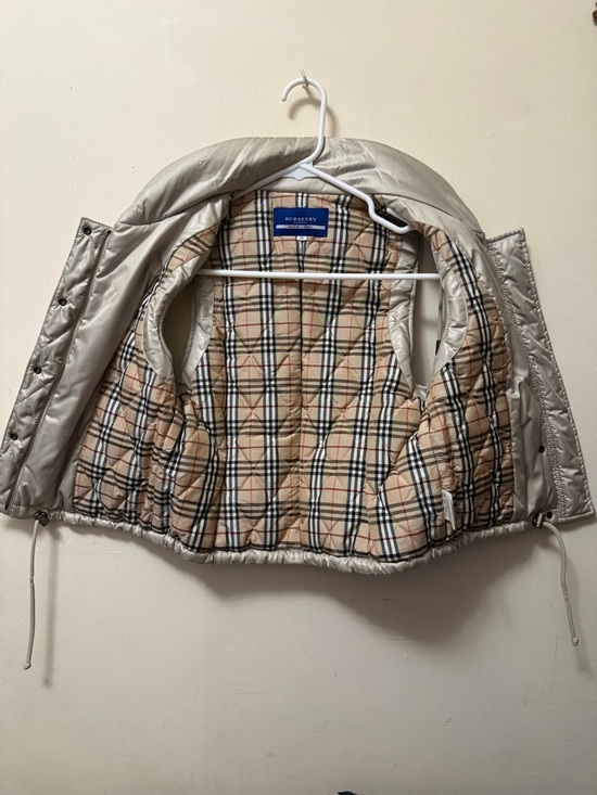 Burberry Jackets & Blazers - Burberry Beige Puffer Vest with Signature Check Lining